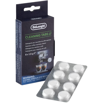 DeLonghi DLSC552 pastile curatare 8 buc, pastile curatare espressor, pastile curatare aparat cafea, detergent curatare aparat, decalcifiant