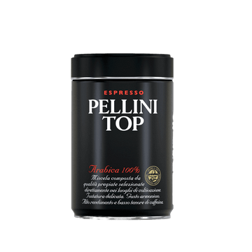 Pellini Top, cafea Pellini, Pellini macinata, cafea, cafea macinata, cafea pellini, cutie, cutie cafea, cutie Pellini, Pellini Top cutie metalica 250gr cafea macinata