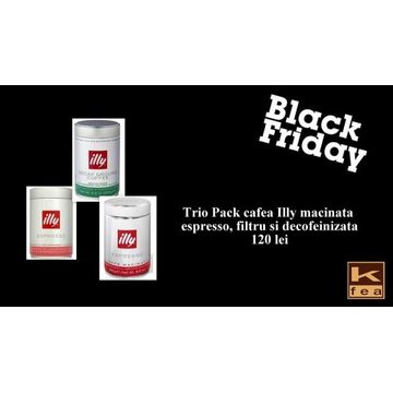 Trio Pack cafea  Illy macinata 250g