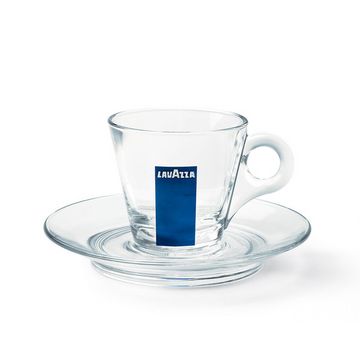 Lavazza cesti espresso sticla cu farfurii 12buc