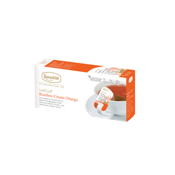 Ronnefeldt Leafcup Rooibos Cream Orange infuzie plante 15 pliculete, ceai Ronnfeldt Teavelope, ceai 25 plicuri, ceai fructe pliculete, infuzie fructe, ceai verde, ceai negru, ceai messmer profiline plante, ceai messmer profiline fructe de padure