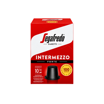 Segafredo Intermezzo Forte, capsule Segafredo compatibile Nespresso, Segafredo Intermezzo Forte 100 capsule, capsule cafea Nespresso, capsule espresso Segafredo, capsule compatibile Nespresso 100 bucăți, cafea italiană Segafredo, capsule cafea intensă, ca
