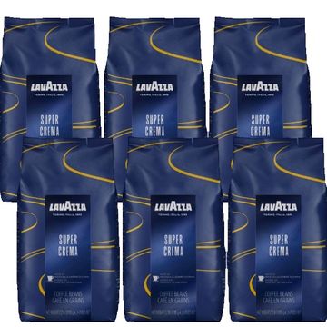 Pachet 6 x Lavazza Super Crema cafea boabe 1kg