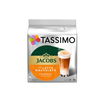 capsule cafea, capsule tassimo, capsule tassimo caramel, Tassimo Jacobs Latte Macchiato Caramel 16 capsule