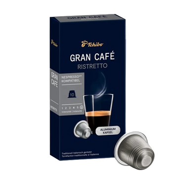 Tchibo Gran Cafe Ristretto 10 capsule aluminiu compatibile Nespresso, tchibo nespresso, capsule nespresso, nespresso capsule tchibo, capsule lavazza, capsule cafea nespresso, capsule compatibile nespresso, capsule aluminiu, nespresso gran cafe