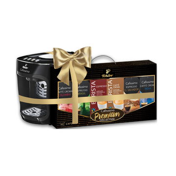 Tchibo Cafissimo mini Black espressor capsule + 60 capsule Cafissimo Premium Collection CADOU