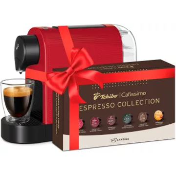 Tchibo Cafissimo Pure Plus red espressor capsule + 60 capsule Cafissimo Espresso Collection CADOU, espressor tchibo, tchibo pure plus