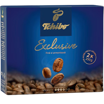 Tchibo Exclusive 1kg cafea boabe, Tchibo Exclusive cafea macinata pachet 2x250g, tchibo macinata