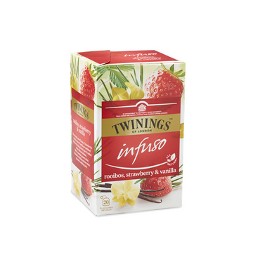 Twinings Infuso Rooibos Strawberry & Vanilla ceai rosu cu capsuni si vanilie