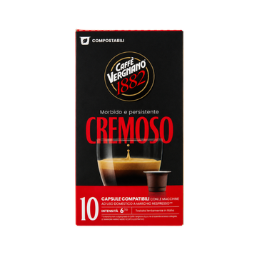 capsule vergnano, capsule vergnano nespresso, vergnano cremoso, Vergnano Cremoso 10 capsule compatibile Nespresso