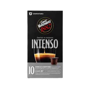 Vergnano Intenso 10 capsule compatibile Nespresso, Vergnano Intenso, cafea arabica, cafea robusta, cafea boabe, vergnano, cafea vergnano, cafea boabe vergnano, cafea intenso vergnano, Vergnano Intenso, capsule vergnano