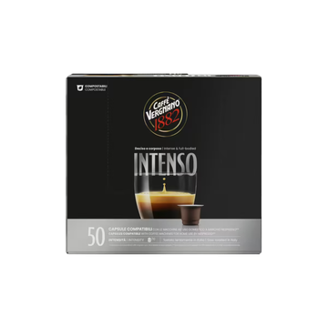Vergnano Intenso 50 capsule compatibile Nespresso, Vergnano Intenso, cafea arabica, cafea robusta, cafea boabe, vergnano, cafea vergnano, cafea boabe vergnano, cafea intenso vergnano, Vergnano Intenso, capsule vergnano