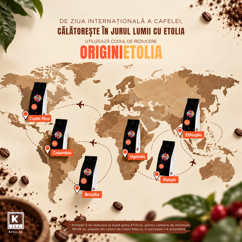 Cafea de specialitate Etolia &ndash; ofertă și reducere de Ziua Internațională a cafelei