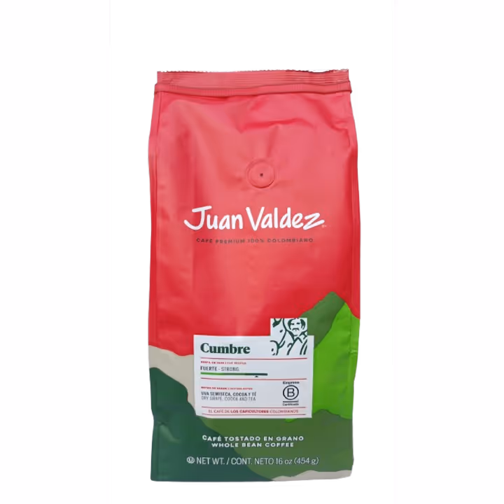 Juan Valdez Cumbre Fuerte cafea boabe 454g