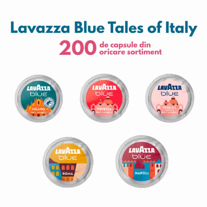 Capsule Lavazza Blue Duo Pack Tales of Italy 200 buc