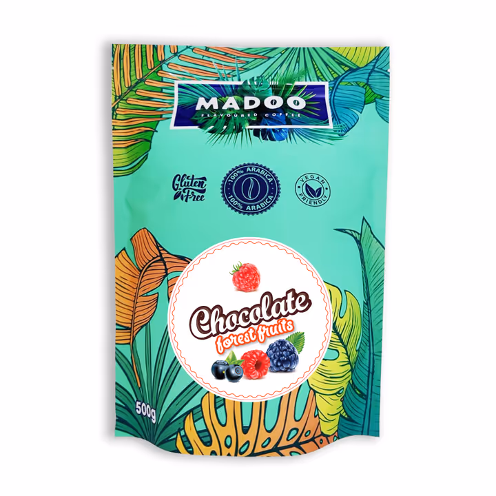 Madoo Chocolate Forest Fruits cafea boabe cu aroma de ciocolata si fructe de padure 500g