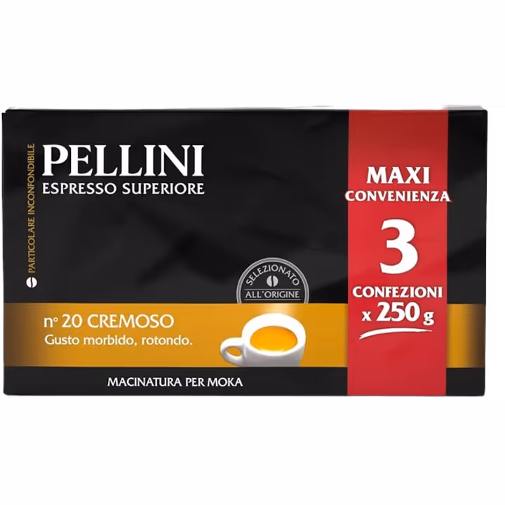 Pellini Espresso Superiore N. 20 Cremoso 3x250g cafea macinata