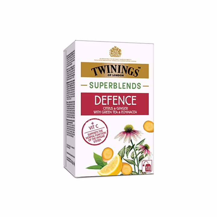 Twinings Superblends Defence infuzie ceai plante si citrice 18 plicuri