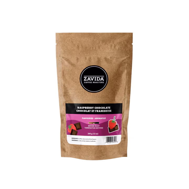 Zavida Raspberry Chocolate cafea boabe cu aroma de zmeura si ciocolata 340gr