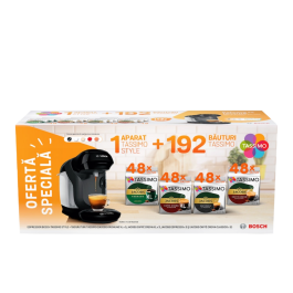 Pachet 12 cutii capsule Tassimo Jacobs + aparat cafea Bosch Style