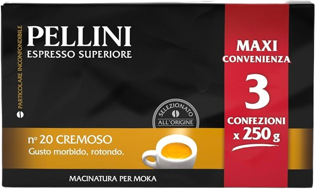 Pellini Espresso Superiore N. 20 Cremoso 3x250g cafea macinata