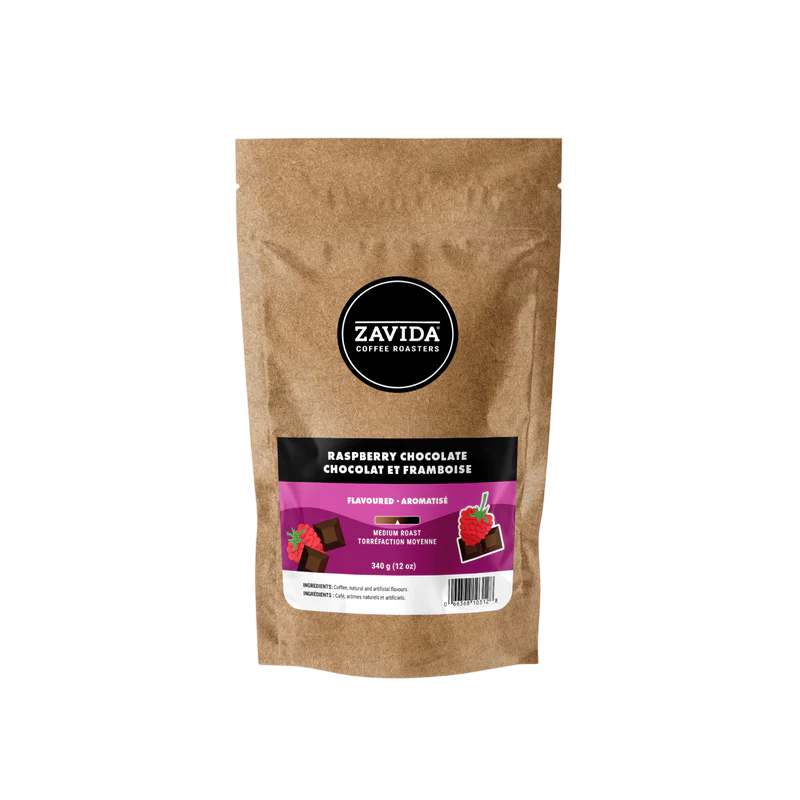 Zavida Raspberry Chocolate cafea boabe cu aroma de zmeura si ciocolata 340gr